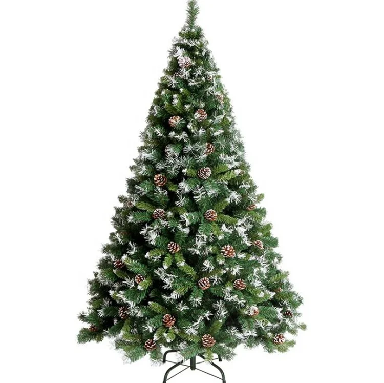 2025 Xmas Tree High Quality Green PVC 180 cm 210 cm PET PE Mixed New Made Artificial Christmas Tree With Ornaments