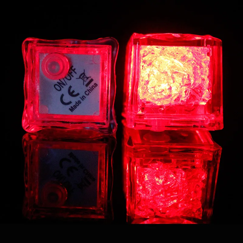35mm Push Button Ice Cube 3 Model Flash New LED Light Ice Cubes Party Bar Festival Wedding Cup Decoration Luminous Night Lamp