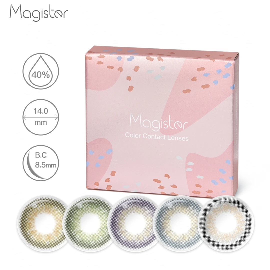 Magister Wholesale New Package Yearly Contact Lenses with lens cases Most Natural Soft color contact lens