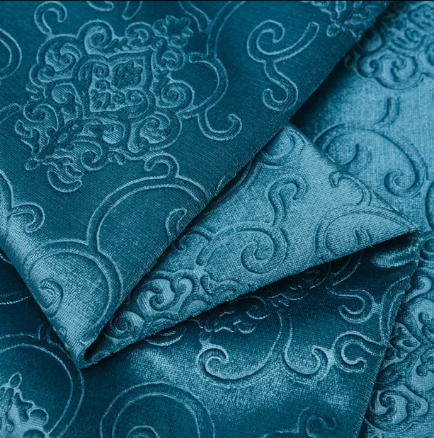 Korea fabric suppliers polyester knitted embossed velvet textile pillow fabric