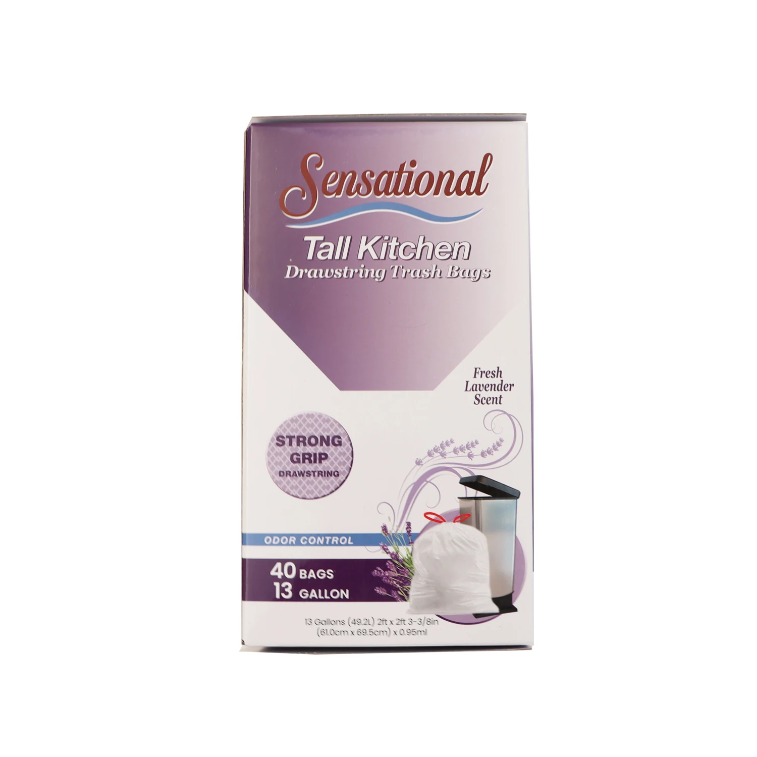 13-30 Gallon PE Drawstring Trash Bags for Recycling Supermarket Household Garbage Bag with Valve Sealing Carton Packed