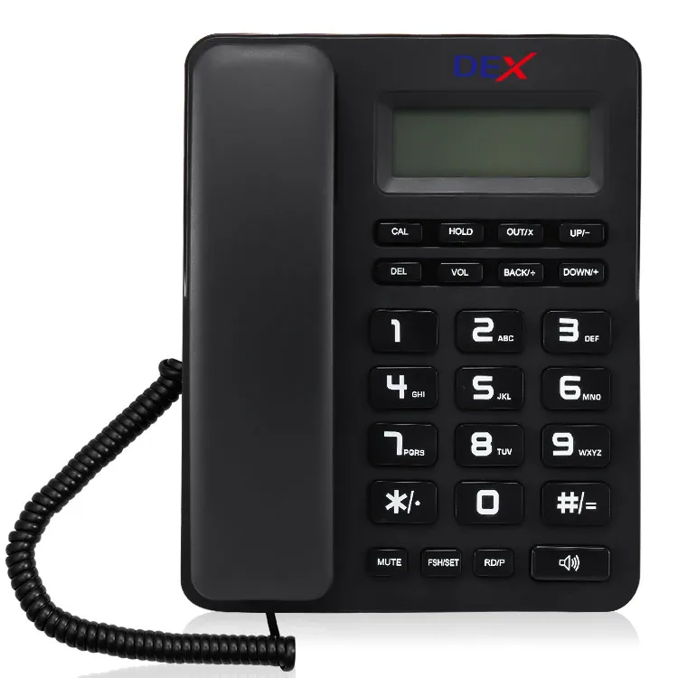 DEX corded telephone landline phone 18years factory  wall mounted customizable functions telephone  high quality DTMF/FSK OEM