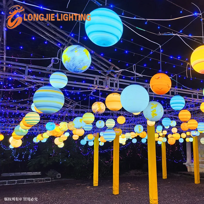 D:20-100CM Outdoor Street Decoration Waterproof Led Christmas Motif Lights Tree Hanging Giant Ball 3D Motif Light