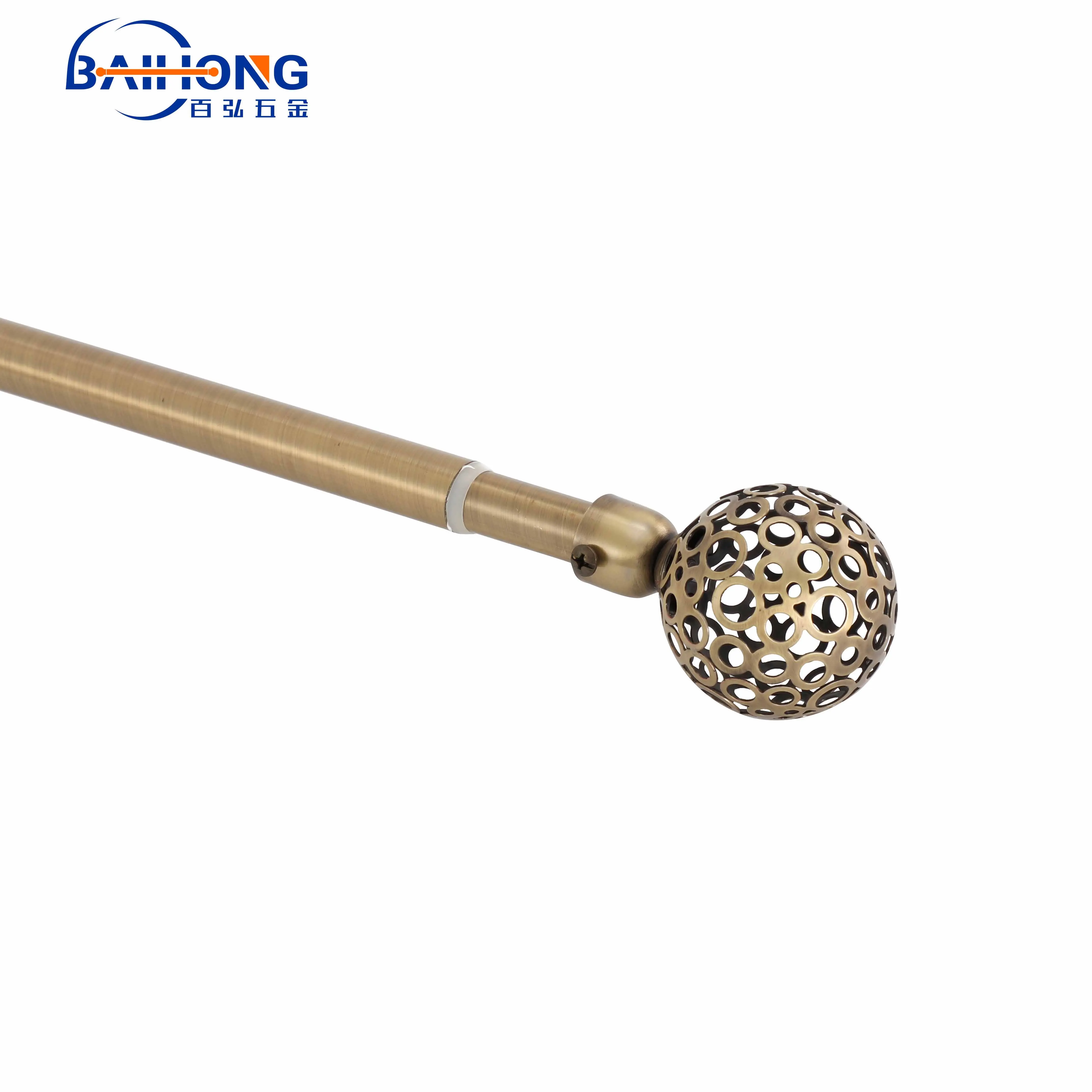 Classic Ball Finials Curtain Rod High-quality telescopic metal curtain rod paint ball bullets