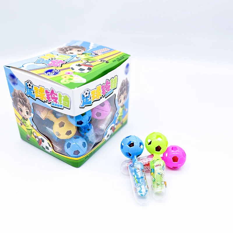 china high quality hand clap candy toys so funny Football bell foot shaped candy manufacturer and lollipop toy for children