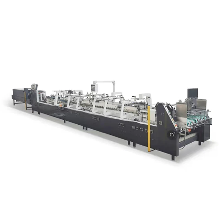 [JT-GDHH900]Automatic high speed pre-folding 3 points folder gluer machine crash lock bottom box folding gluing machine with CE