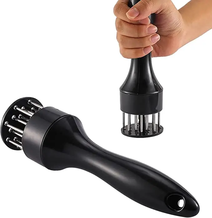 Hot sale Kitchen cooking tools multi-functional manual beef plastic handle stainless steel profession meat tenderizer needle