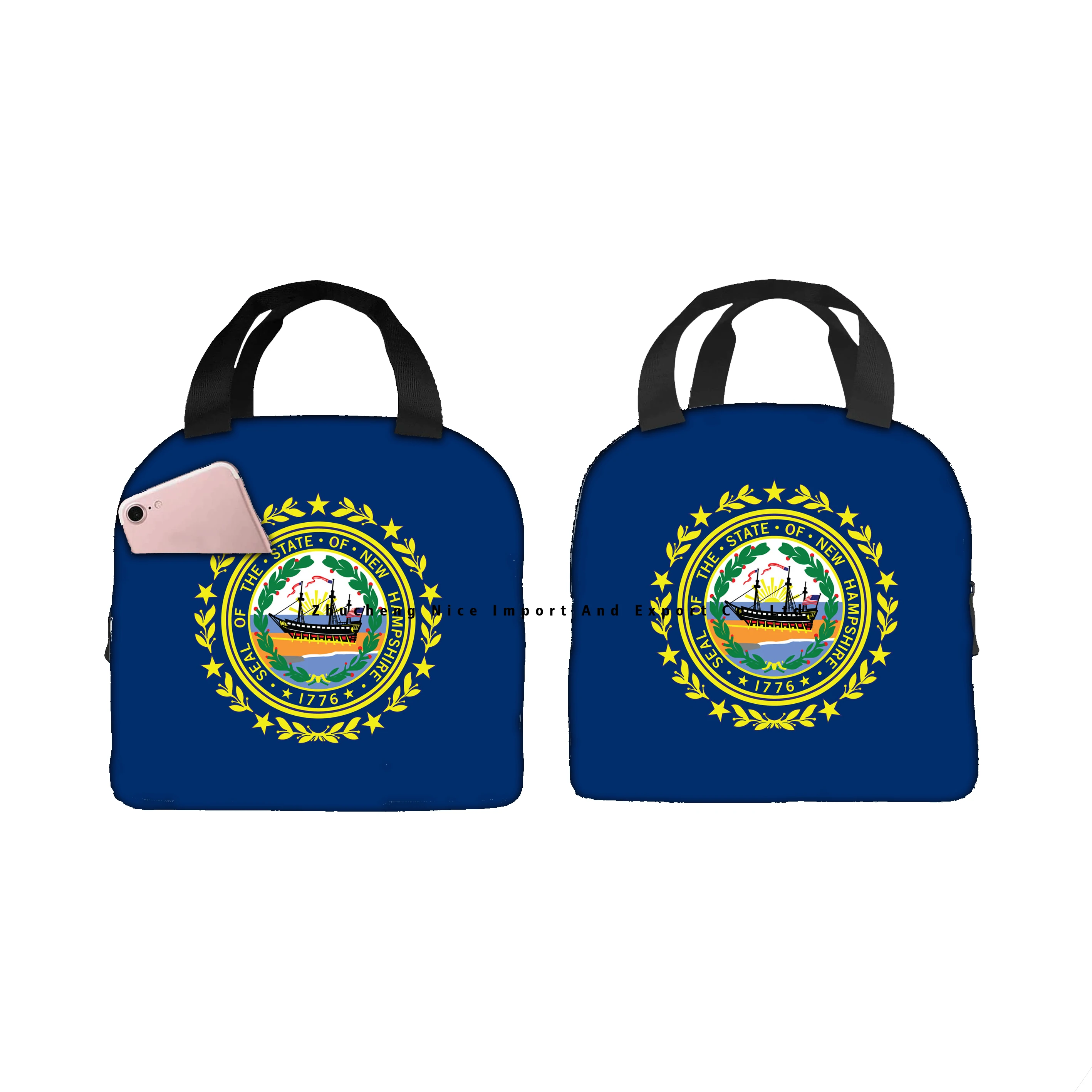 Custom America US Nebraska state flag Lunch Tote Insulated Box Cooler Bag Seal Portable Thermal Insulation Aluminum Foil