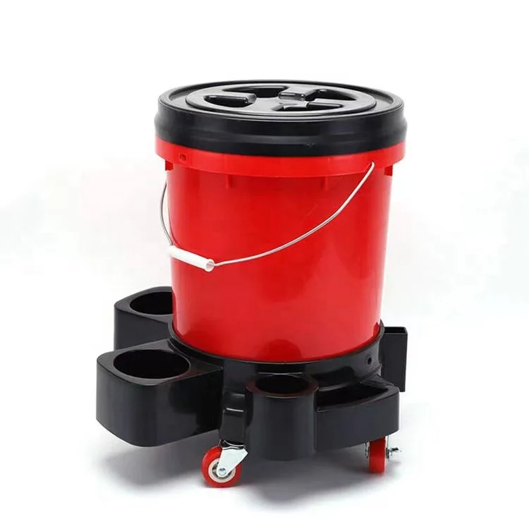 New Arrival Car Detailing Car Wash Bucket with Wheel Dolly for Car Wash