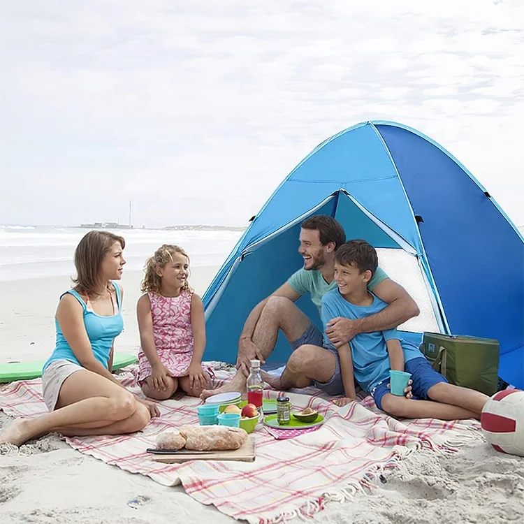 Anti-UV Sun Shelter Lightweight Beach Sun Shade Portable Canopy Cabana Automatic Sun Umbrella Pop Up Beach Tents