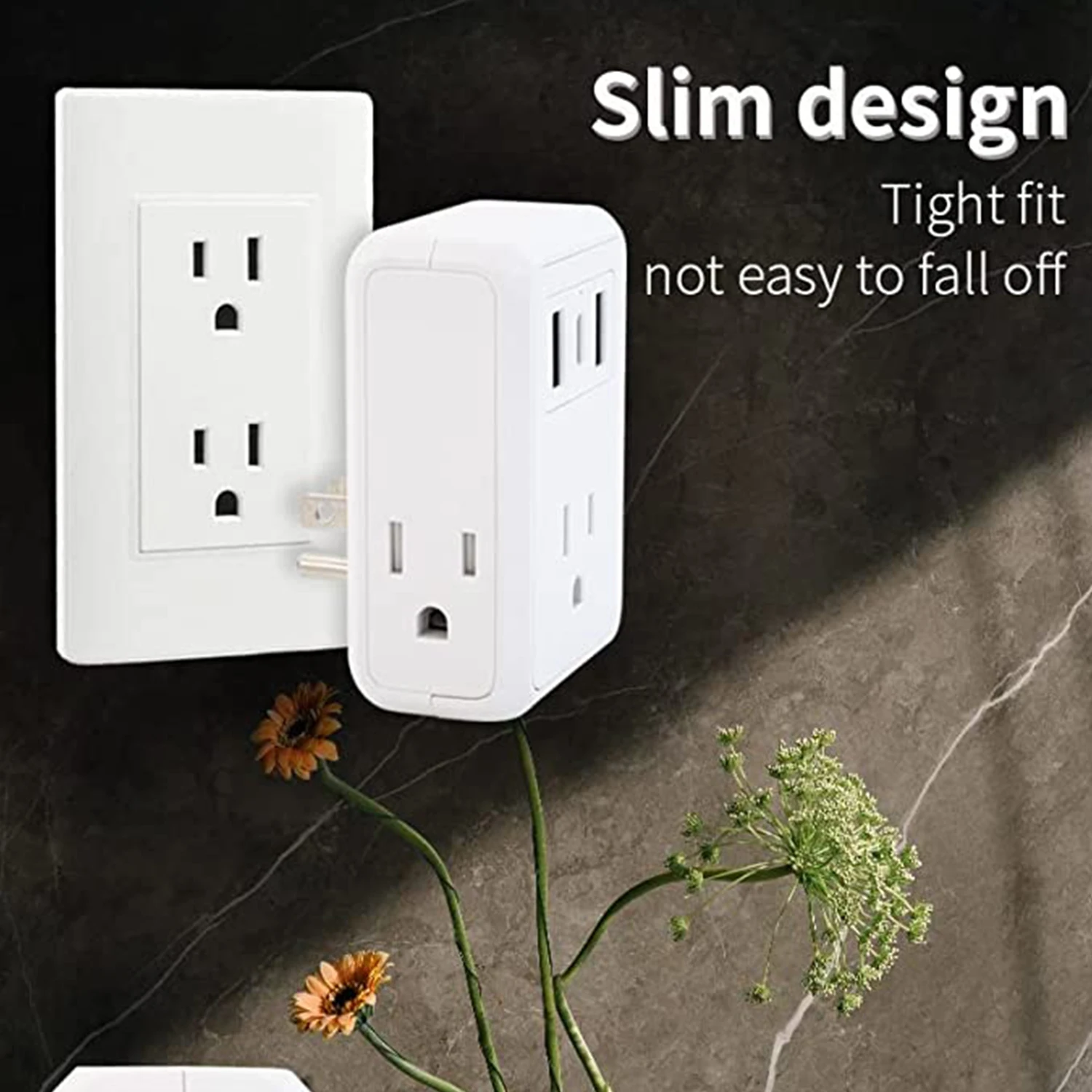 Reisende  New Smart Design US one to three multi-function wall socket 2USB+1type-c converter Wall socket power expander