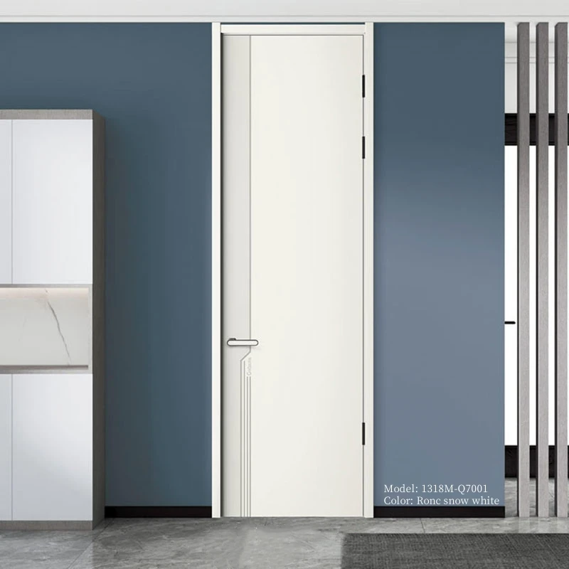 American Modern Style Acrylic Interior Door Panel Solid Wood and PVC Sliding with Lock for Home and Hotel