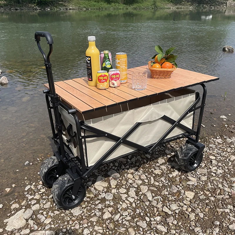 Custom Wholesale Push Pull Collapsible Stroller Cart Camping Outdoor Folding Wagon