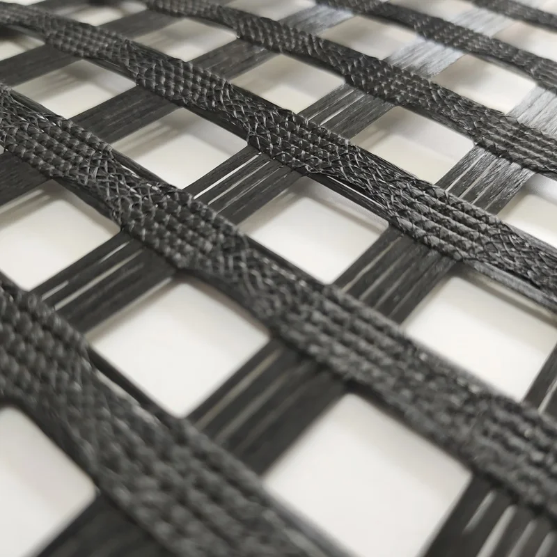 Asphalt Geogrid Chinese Factory Price Warp Knitting Geogrid Manufacturers Sell Asphalt  Polyester and Pet Geogrid