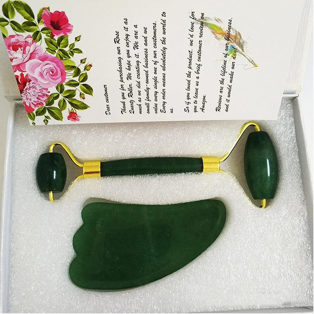 Natural Rose Quartz Massager Facial Beauty Mushroom Shape Massage Tools Relax Health Jade Stone Roller