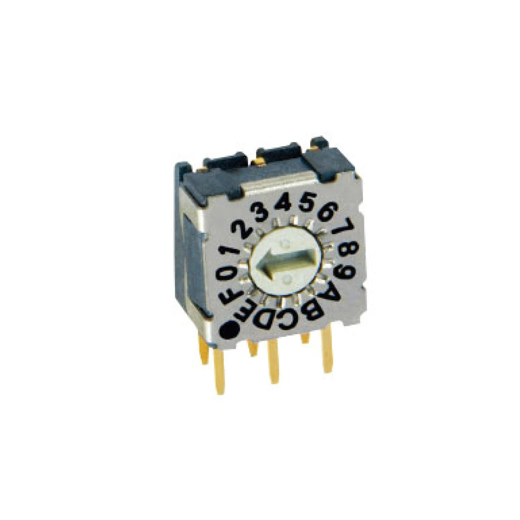 7.4x7.4 Lateral 16-position handleless gold-plated coding switch binary rotary coding switch