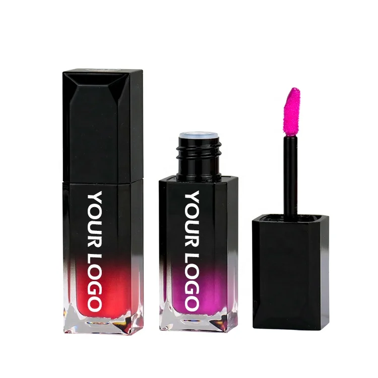 Custom Logo Diamond Gradient Color Design Lip Gloss Waterproof Long-lasting Natural Matte Liquid Lipstick