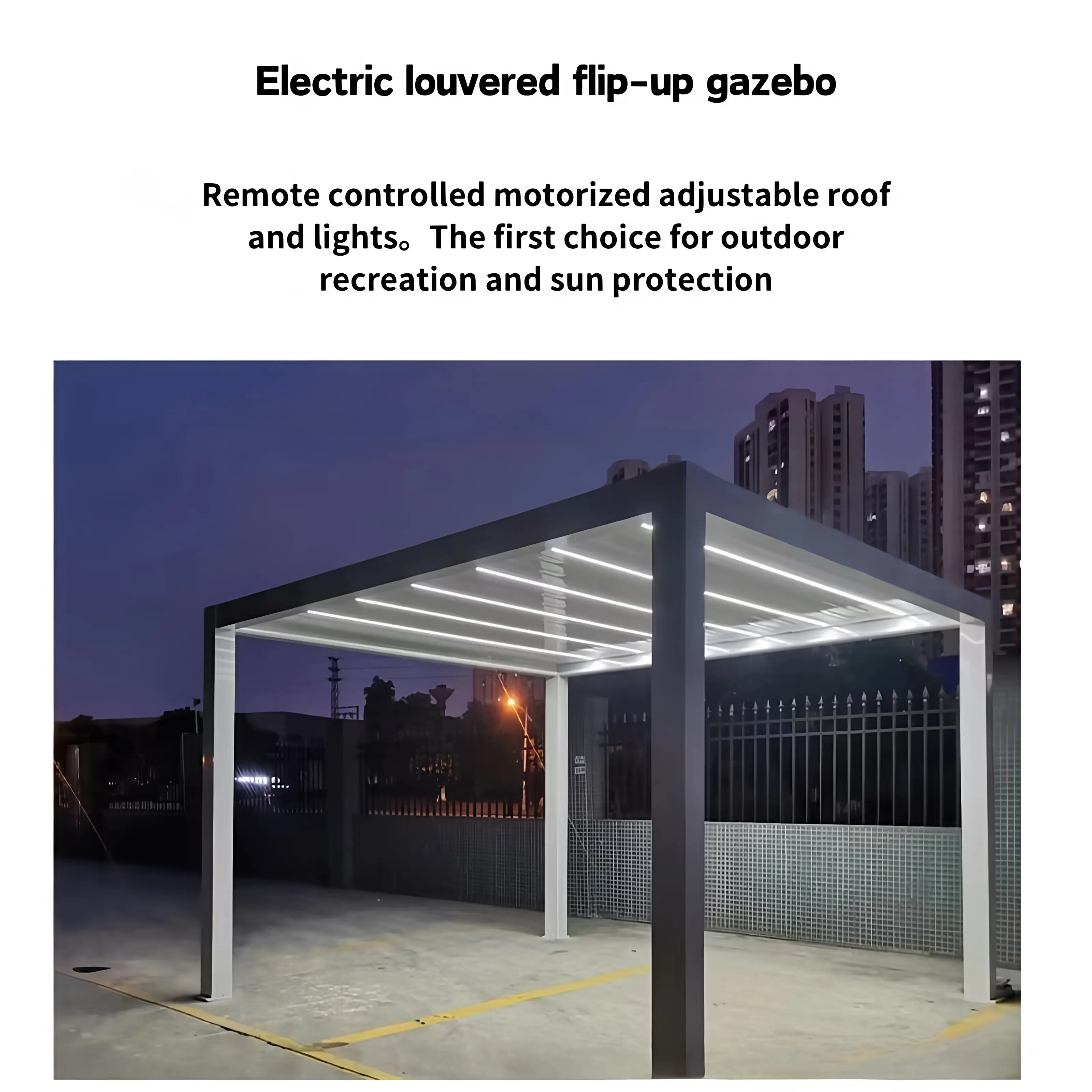 Professional Manufacturer Launch The Latest Remote Control Waterproof Louver Outdoor Garden Aluminum Pergola