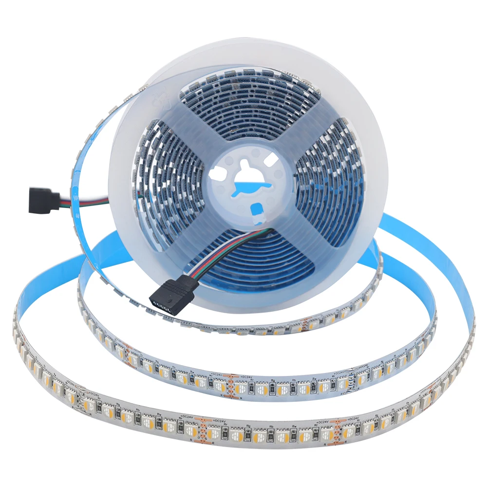 Iron Chip DC 12V 24V RGBCW/WW LED Strip Lights 12M 5050 5IN1 Flexible Led Tape Light