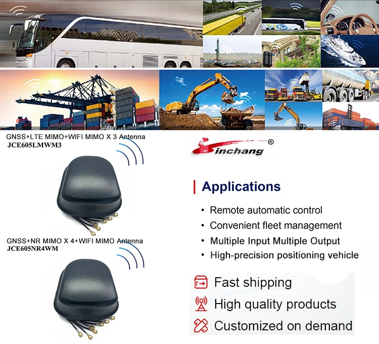 7 in 1 Outdoor IP67 long range high gain GNSS 4x4 5G MIMO WIFI MIMO antenna car gps lte 4g combo antenna for Fleet Management