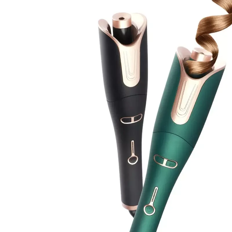 LCD Display Curling Iron Wand Ceramic Infrared Hair Curler Fast Heating Auto Shut-Off Spin Iron for Hair Styling
