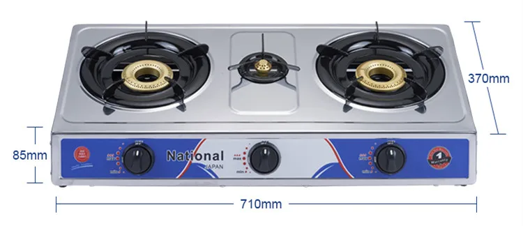 Wholesale cheap price 3 burner iron compact table top cooking portable mini gas stove