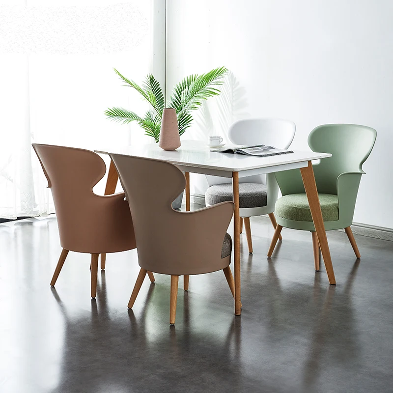 Nordic Fabric Single Sofa Balcony Bedroom Cute Solid Wood Small Sofa Simple Business Reception