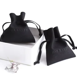 PandaSew Custom Logo Small Microfiber Jewelry Pouch Rings earrings Packaging Bag