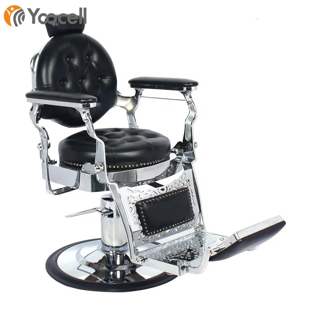  Yoocell High quality hair salon furniture hydraulic big pump vintage classic style reclining backrest Barber