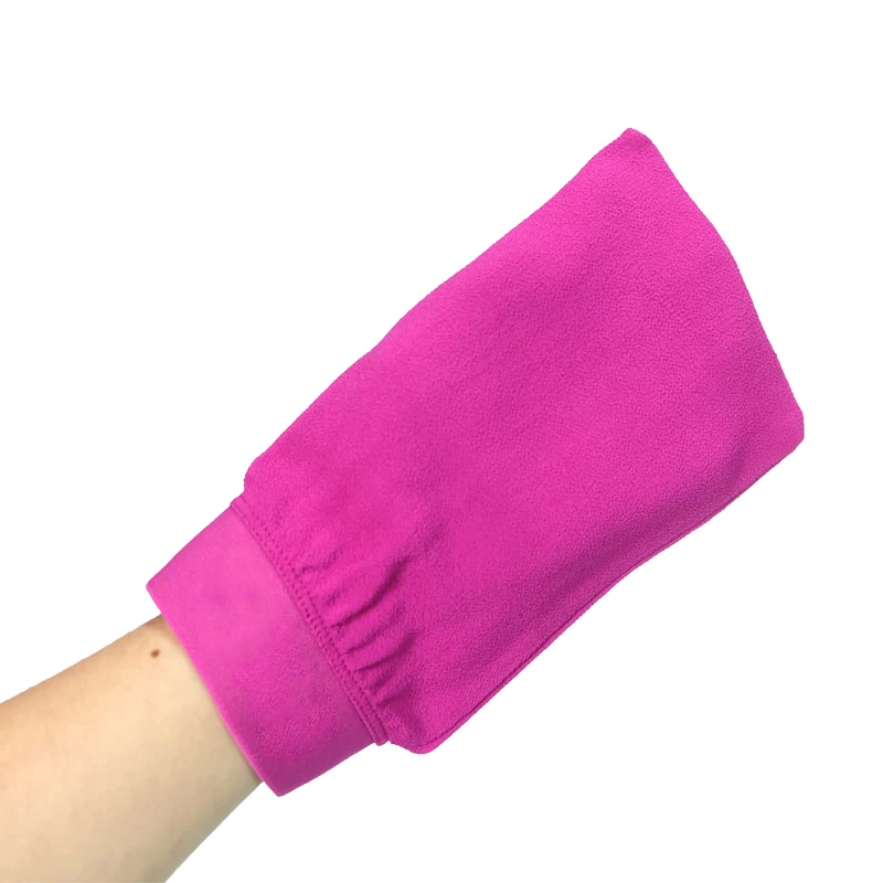 High Quality Single Layer Tan Removal Exfoliator Mitt Pink Bath Shower Deep Exfoliating Gloves Wholesale