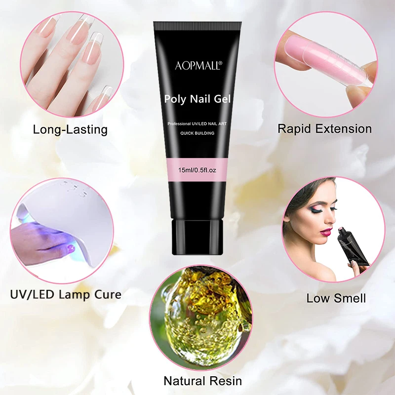 AOPMALL Poly Gel Nail extension Gel Vendor Free Sample OEM Pretty Nude Korean Poly Nail Gel suppliers