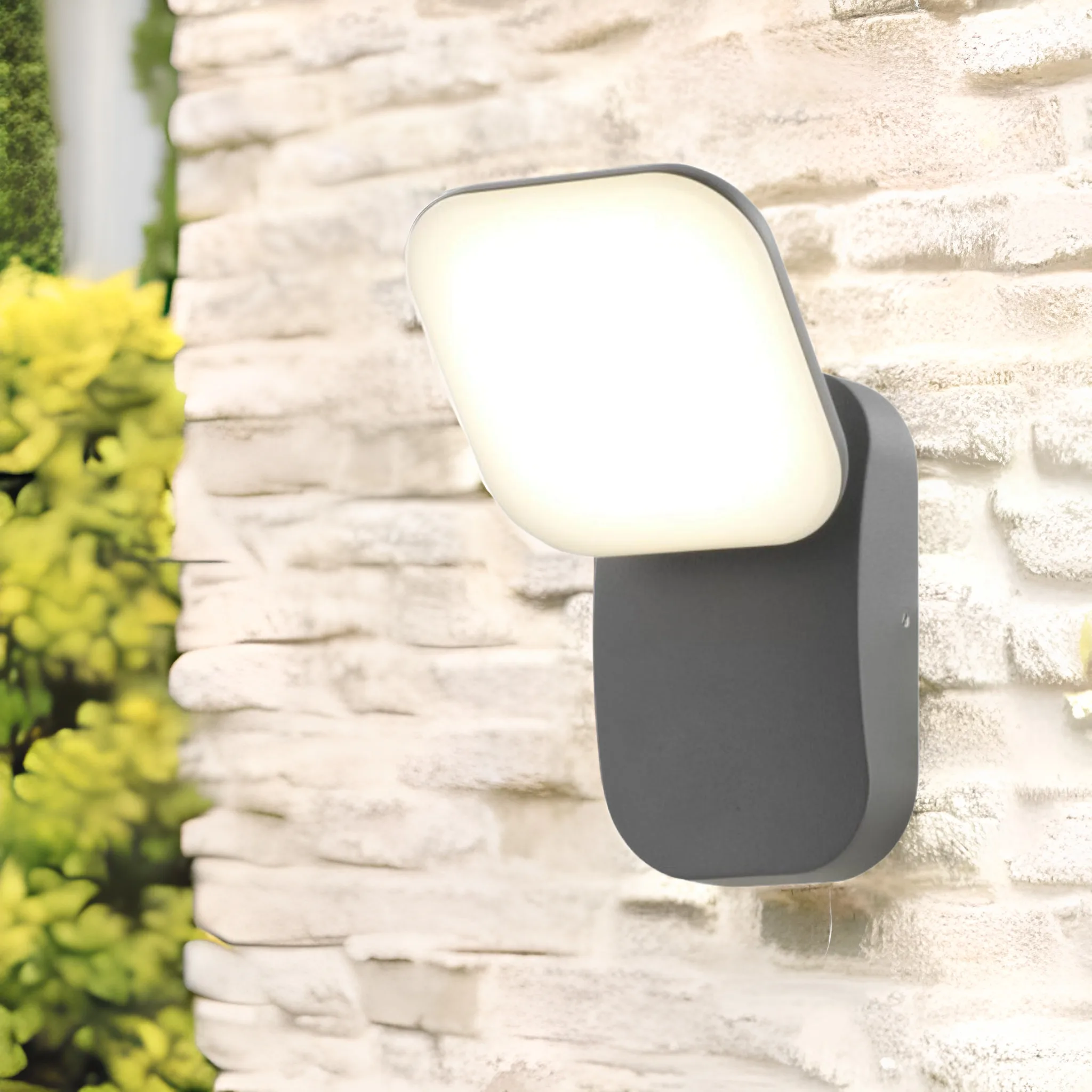 Decorative die-cast aluminum square garden wall mounted cube adjustable led outdoor wall light