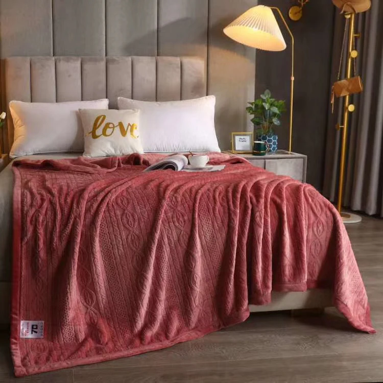 super soft cashmere Jacquard fleece blanket for winter