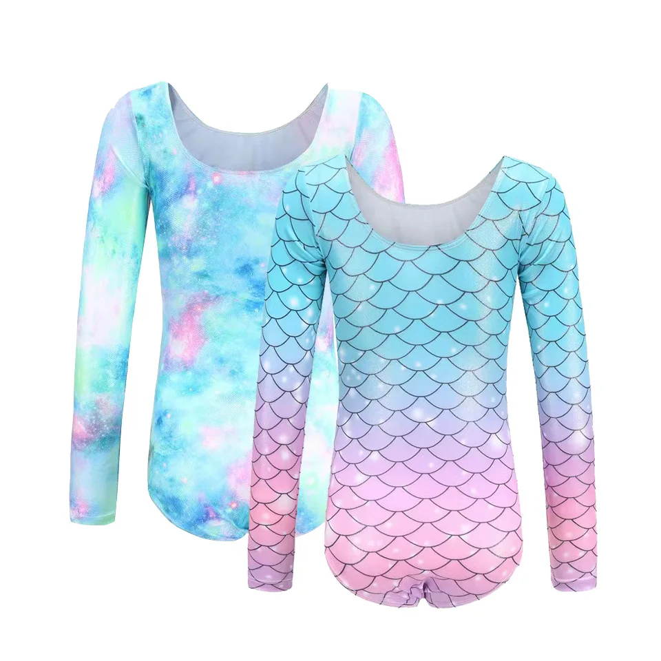 Children One Piece Dancing Outfits Girls Ballet Leotards Wear Long Sleeve Leotards