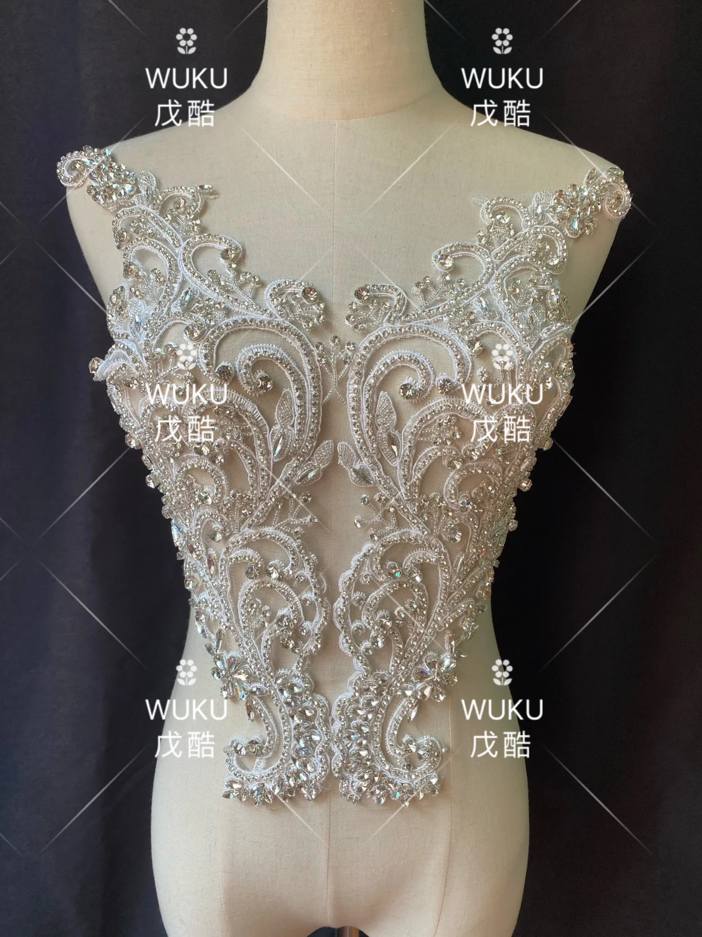 top lace piece encrusted crystal DIY applique patch 2020 collection