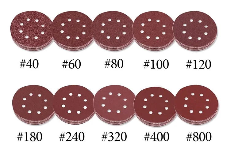 High quality Zirconia Aluminum Oxide 125mm 5 Inch 8 Hole Hook And Loop Abrasive Sanding Disc Round Sand Paper