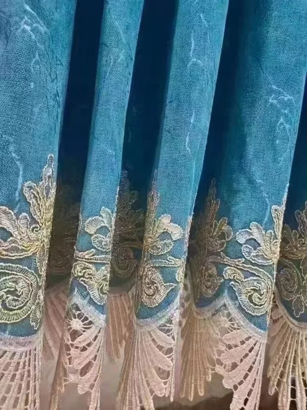 Luxury European Style Embroidery Curtain Fabric High Quality Fabric for Living Room