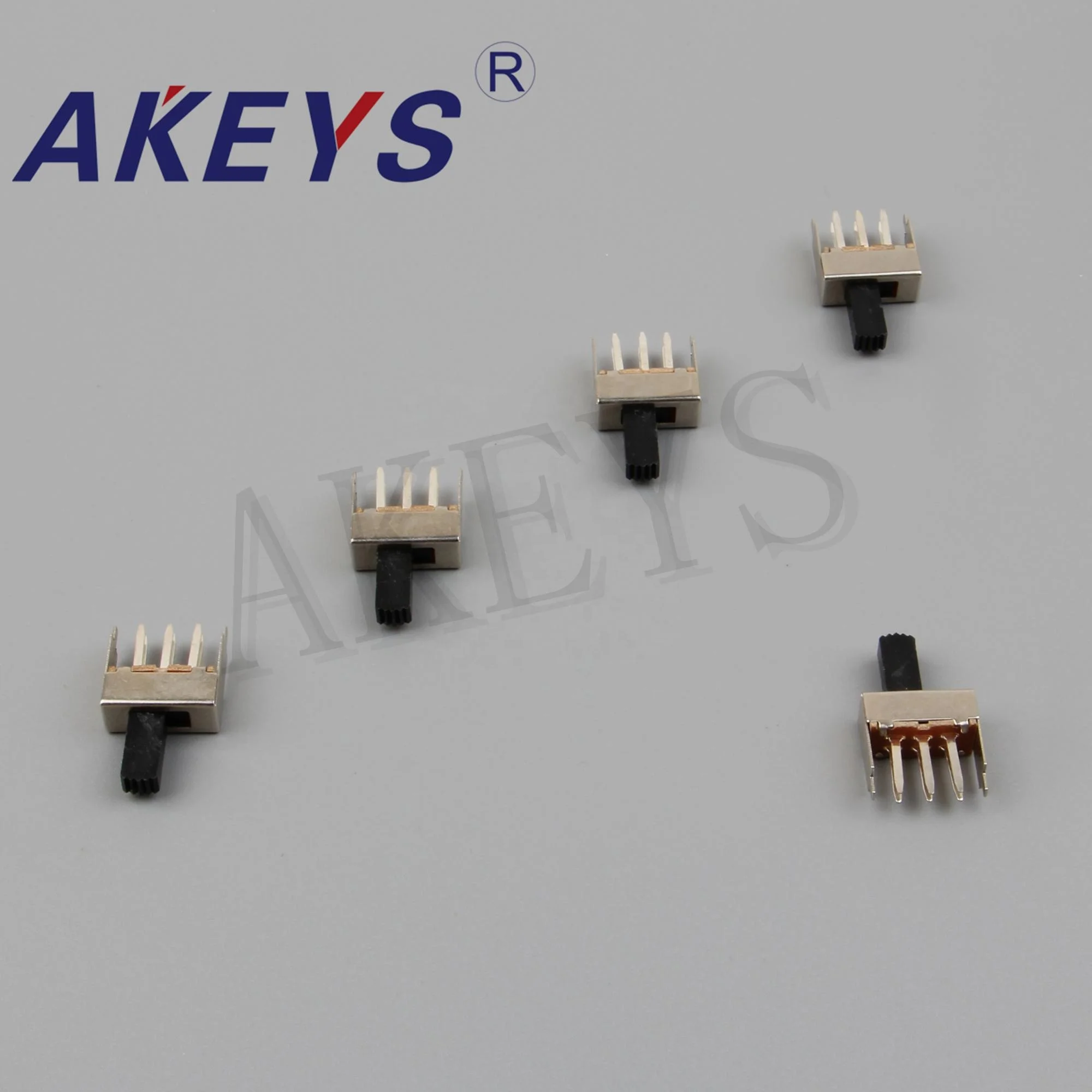 SS-22F17 2P2T DPDT 2-Position Slide Switch 6 Solder Tab Pins Vertical with 2 Retaining Pins