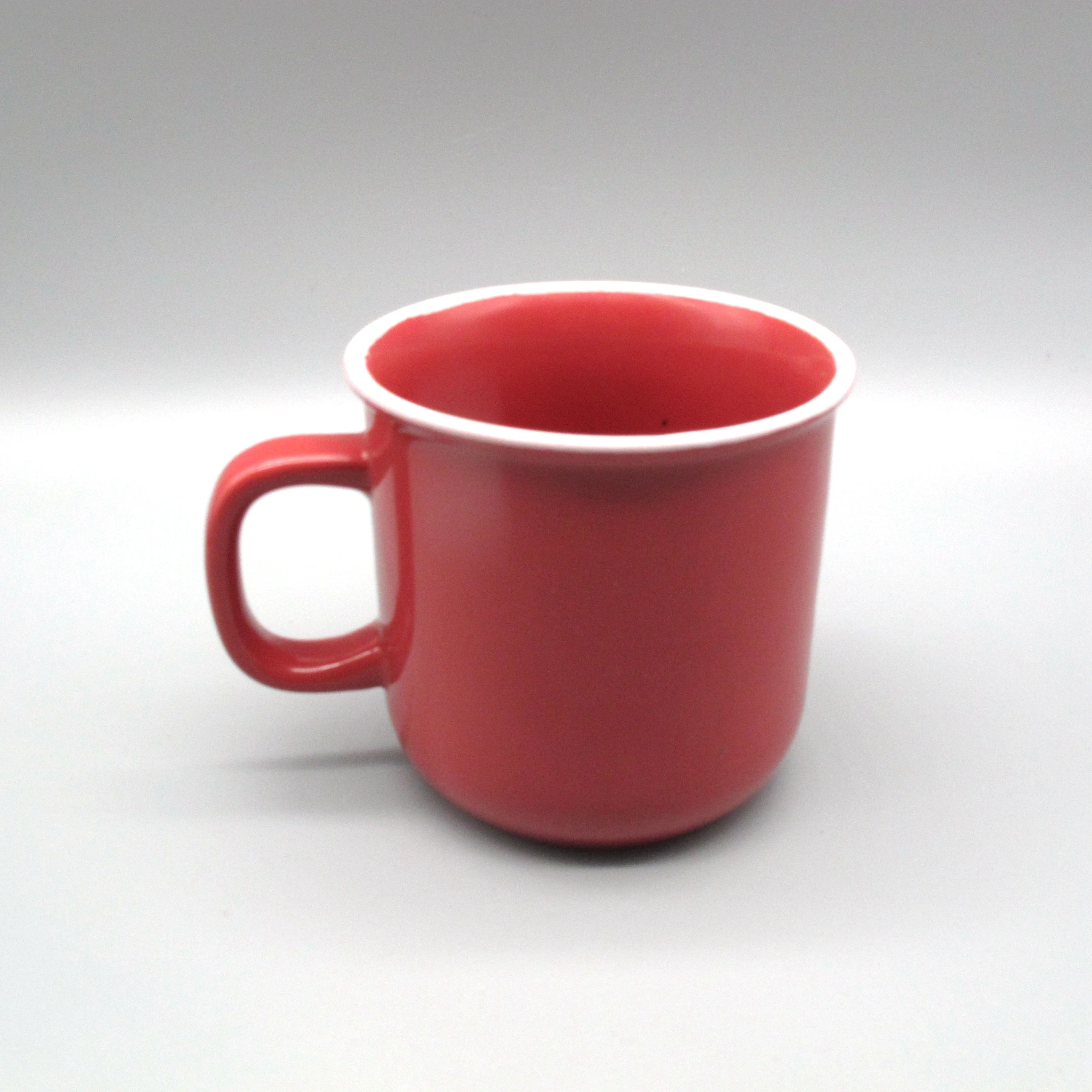 Custom printing Red and green Glaze Hand Printing Ceramic Enamel Mug For Afternoon Tea