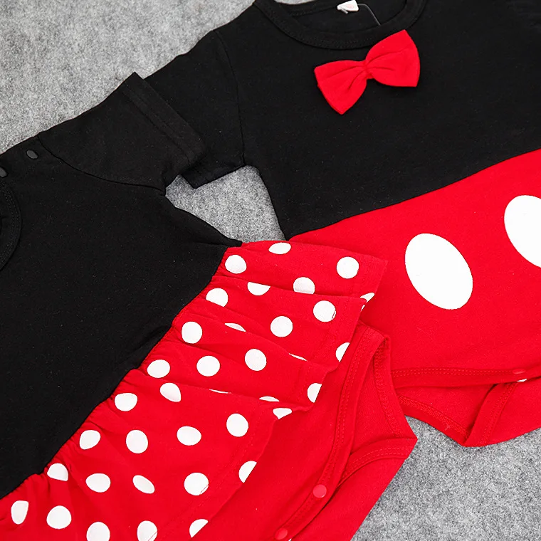 Baby summer rompers set cute Mickey and Minnie design Infant Boys And Girls Romper hat 2 Pieces Suit Baby Clothing Sets