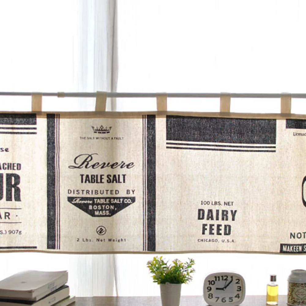 Ready Europe USA nice popular cute polyester nice small printed kitchen curtain Isolation dust-proof decorative door curtain