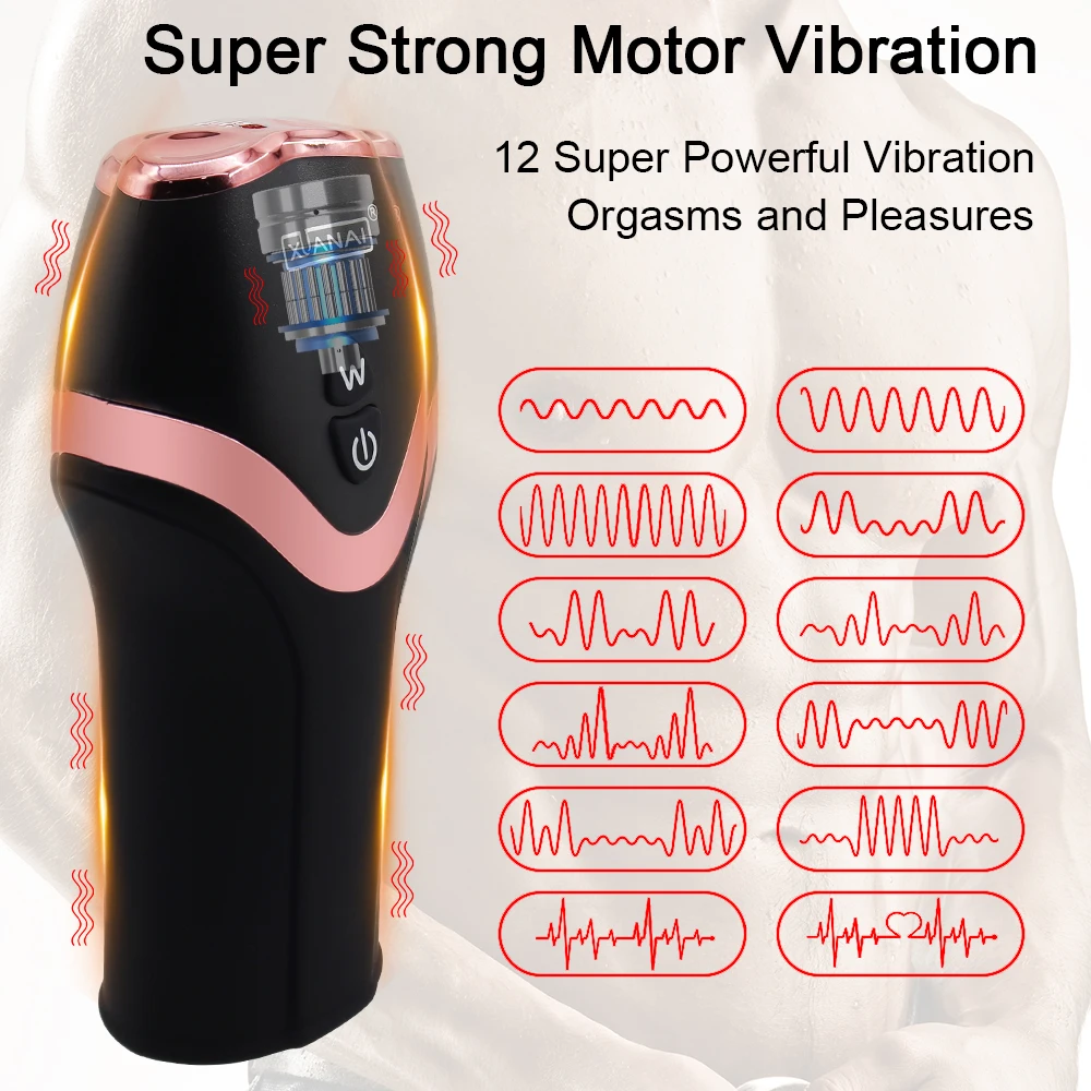 Penis Pump Vibrator 12 Speed Male Masturbator Penis Delay Trainer Adult Automatic Glans Stimulate Exercise Oral Sex Toys for Men