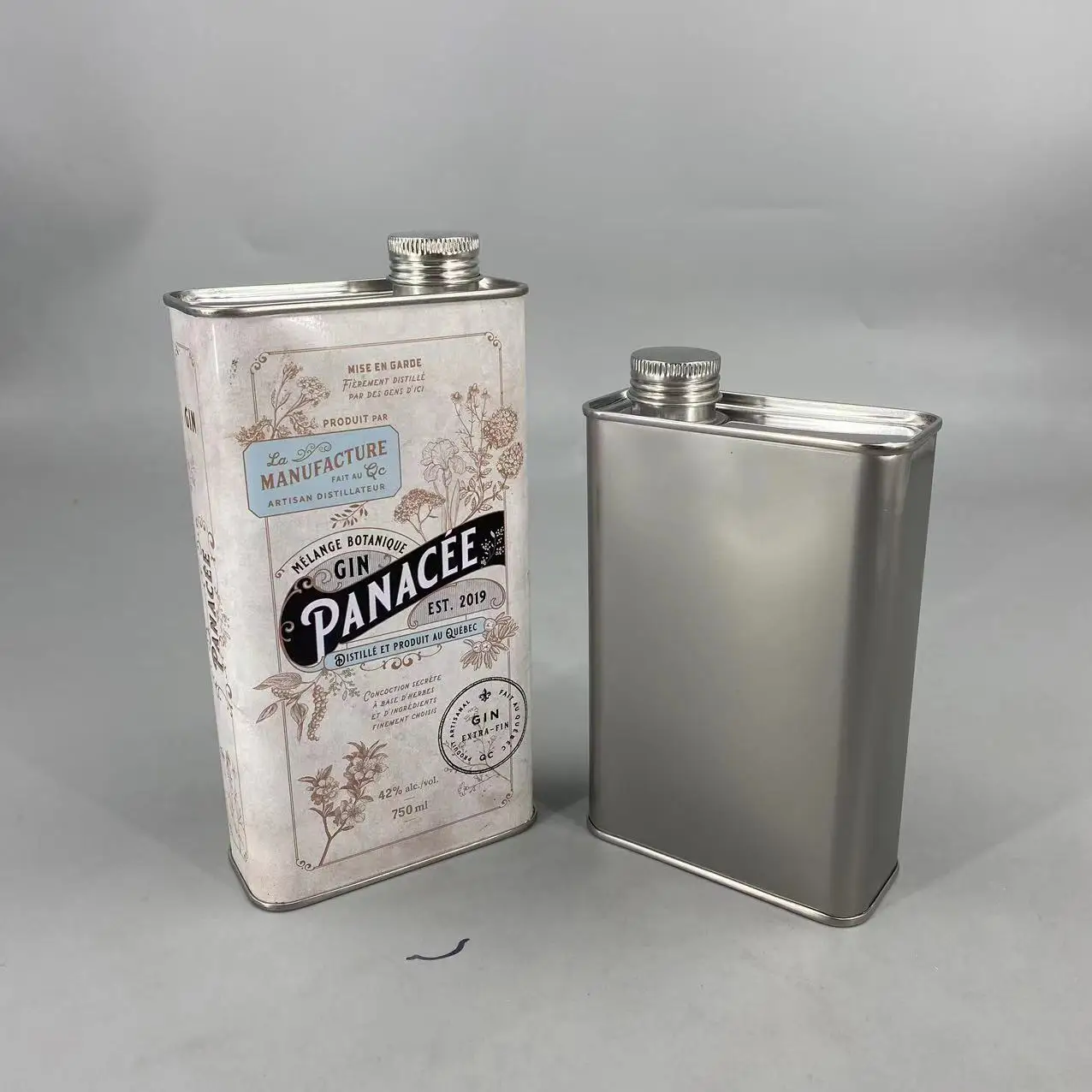 750Ml 1Liter Stainless Steel Empty Square Cooking Edible Oil Alcohol Whisky Toiletries Metal Container Olive Oil Tin Can