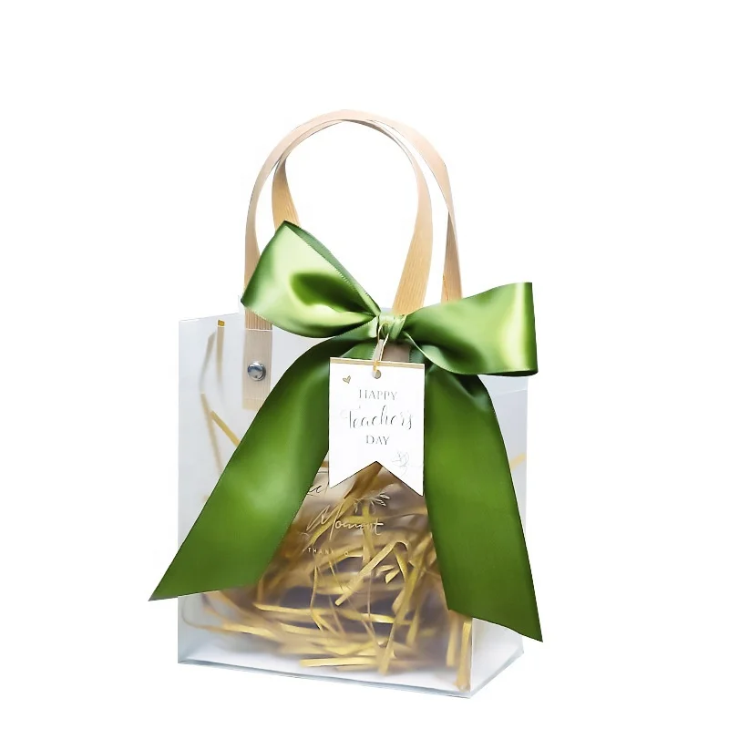 Transparent Bag Pvc 2023 Wholesale Custom Women Tote Bag Large Clear Transparent Gifts and flowers PVC Bags