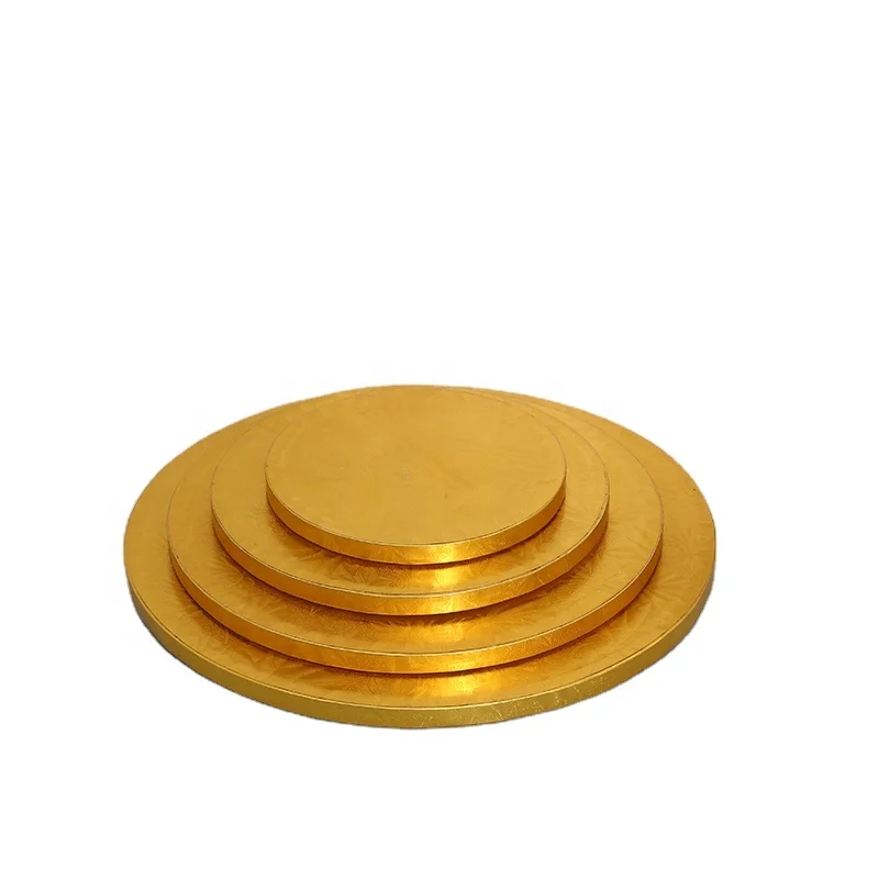 White Pink Colored Double Corrugated Cake Board Base Christmas Cake Drum  12Mm Thick  Round drum