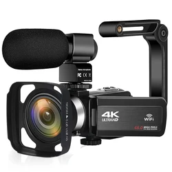 Video Camcorder 4K 48MP 16X Digital Zoom Camera Built-in Fill Light Touch Screen Live Streaming For Youtube Vlog Recorder Webcam