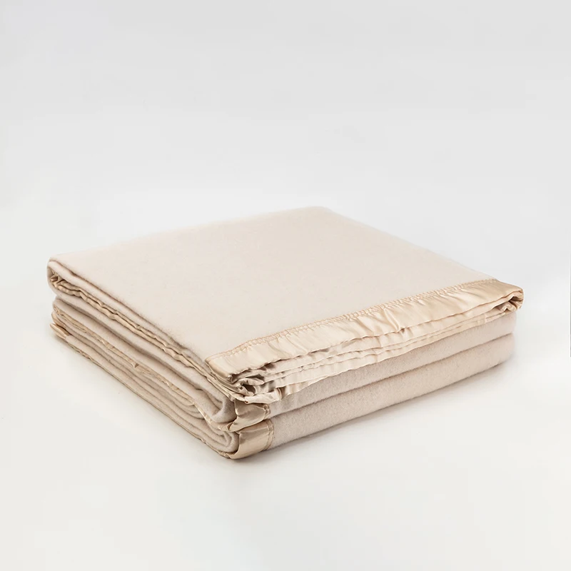 HengTai Comfortable 400gsm 100%wool Blanket Heavy 200*258cm Wool Blankets Woven Throw Blanket For Winter