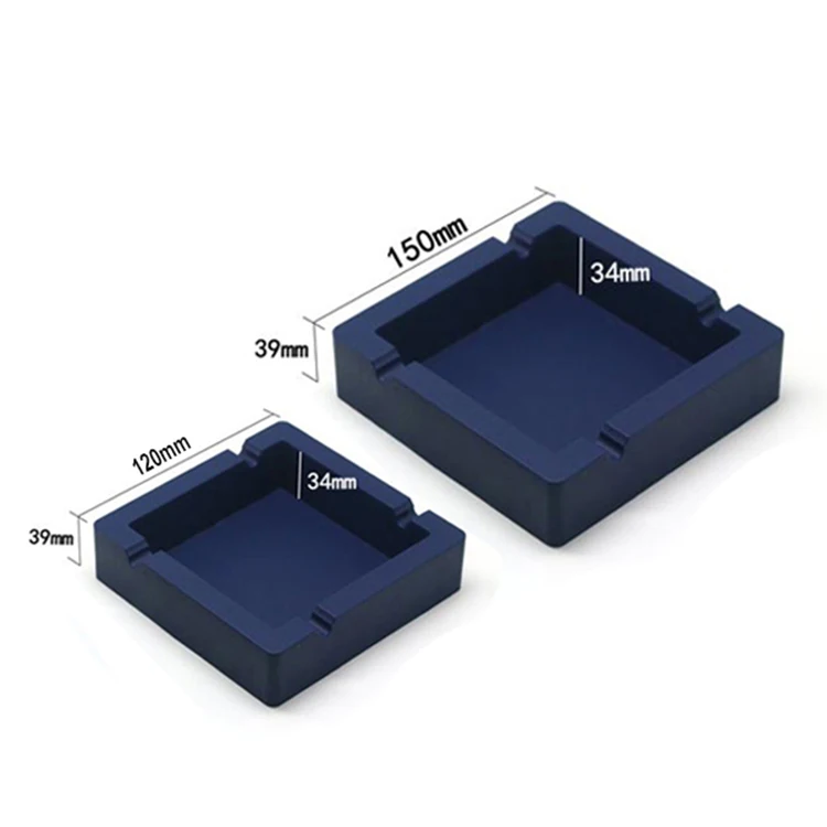 Factory Custom Logo Portable Pocket  Cheap Silicone Square Ashtray Cigar Ashtray