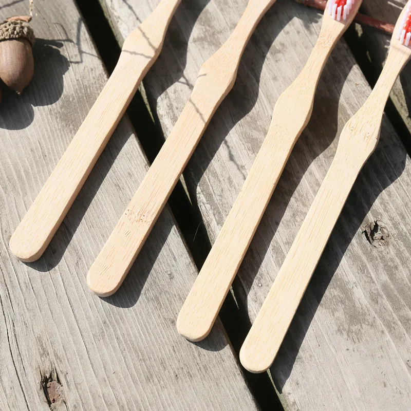 Eco-friendly Custom nature bamboo toothbruh with wave shape bristle Toothbrush Natural Eco Friendly Soft Home Use T
