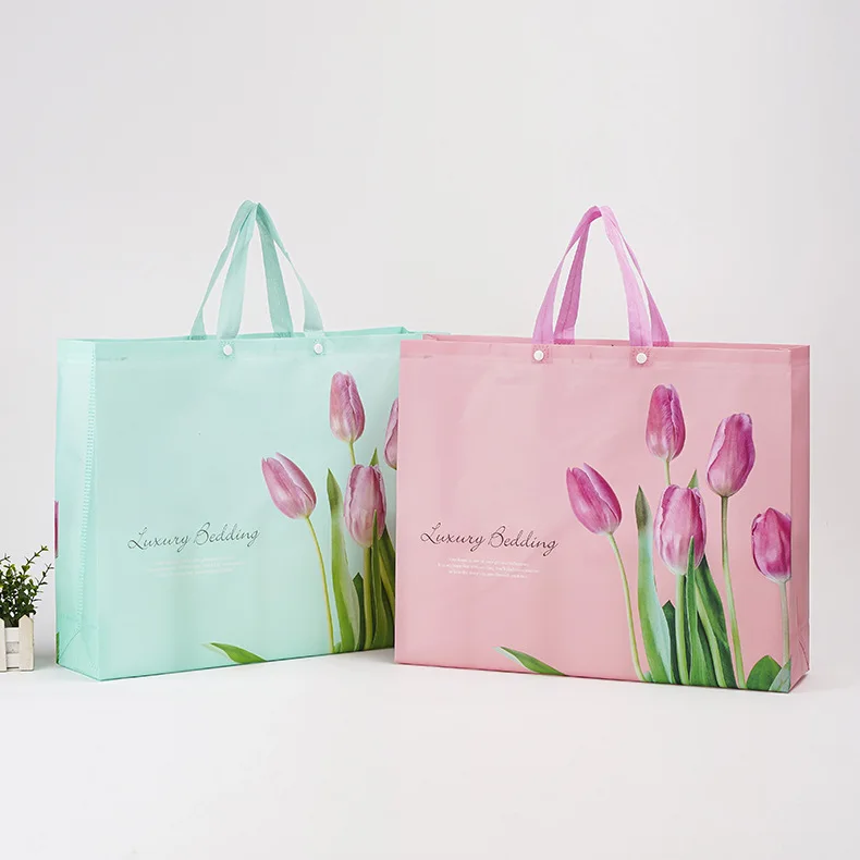 Wholesale Ins Style Fancy Shopping Gift Bag Laminated Non Woven Clothes Advertising Bag Non Woven Bags 100 Gsm